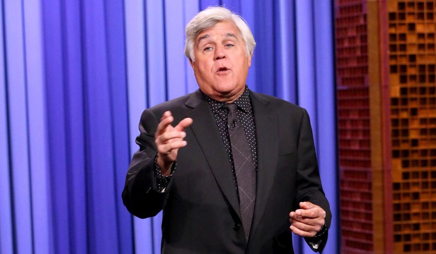 In this Oct. 6, 2015 photo released by NBC, comedian and former late night talk show host Jay Leno delivers the opening monologue on &amp;quot;The Tonight Show Starring Jimmy Fallon,&amp;quot; in New York. (Douglas Gorenstein/NBC via AP)