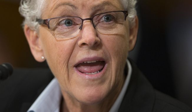 Environmental Protection Agency (EPA) Administrator Gina McCarthy testifies on Capitol Hill in Washington, in this Sept. 16, 2015, file photo. (AP Photo/Evan Vucci)