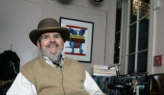 Chef Paul Prudhomme gestures during an interview at his French Quarter restaurant, K-Paul&#39;s Louisiana Kitchen, in New Orleans, in this Friday, Feb. 2, 2007, file photo. He died Thursday, Oct. 7, 2015, at age 75. (AP Photo/Bill Haber, File)

