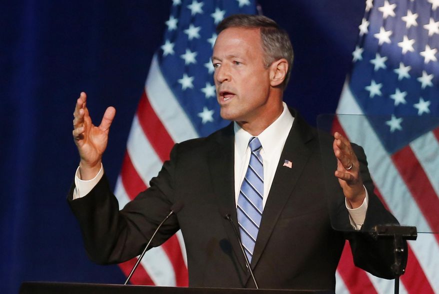 Democratic presidential candidate, former Maryland Gov. Martin O'Malley speaks in Minneapolis in this Aug. 28, 2015, file photo. (AP Photo/Jim Mone) ** FILE **