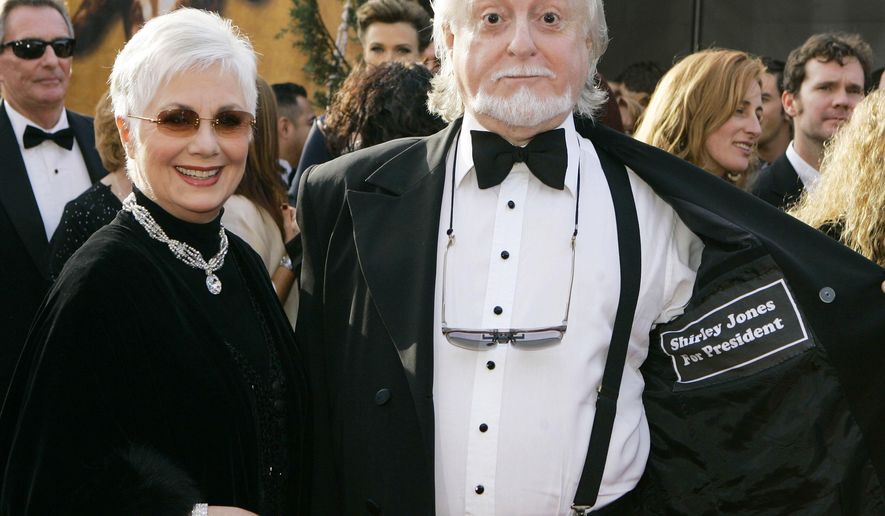 FILE - In this Jan. 28, 2007 file photo, Shirley Jones left, and her husband Marty Ingels arrive at the 13th Annual Screen Actors Guild Awards in Los Angeles. Ingels, a comedian, actor and talent agent who was married to Jones for nearly 40 years, died Wednesday, Oct. 21, 2015 in Los Angeles following complications from a stroke. He was 79. (AP Photo/Chris Carlson, File)