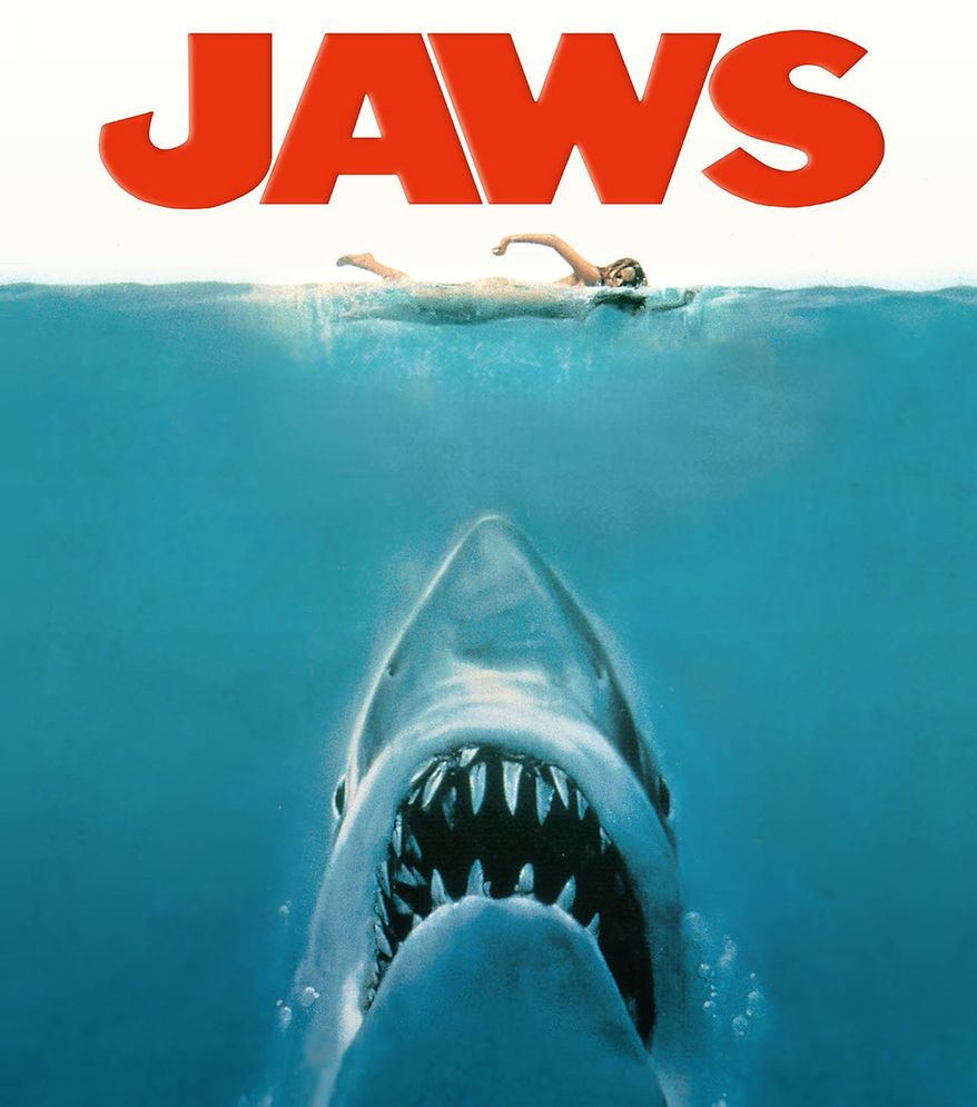 #8. JAWS is a 1975 American thriller film directed by Steven Spielberg and based on Peter Benchley's 1974 novel Jaws. The prototypical summer blockbuster, its release is regarded as a watershed moment in motion picture history. In the story, a giant man-eating great white shark attacks beachgoers on Amity Island, a fictional New England summer resort town, prompting the local police chief to hunt it with the help of a marine biologist and a professional shark hunter. The film stars Roy Scheider as police chief Martin Brody, Richard Dreyfuss as oceanographer Matt Hooper, Robert Shaw as shark hunter Quint, Murray Hamilton as Larry Vaughn, the mayor of Amity Island, and Lorraine Gary as Brody's wife, Ellen. The screenplay is credited to both Benchley, who wrote the first drafts, and actor-writer Carl Gottlieb, who rewrote the script during principal photography. Shot mostly on location on Martha's Vineyard in Massachusetts, the film had a troubled production, going over budget and past schedule. As the art department's mechanical sharks suffered many malfunctions, Spielberg decided to mostly suggest the animal's presence, employing an ominous, minimalistic theme created by composer John Williams to indicate the shark's impending appearances. Spielberg and others have compared this suggestive approach to that of classic thriller director Alfred Hitchcock. Universal Pictures gave the film what was then an exceptionally wide release for a major studio picture, over 450 screens, accompanied by an extensive marketing campaign with a heavy emphasis on television spots and tie-in merchandise. Generally well received by critics, Jaws became the highest-grossing film of all time until Star Wars. It won several awards for its soundtrack and editing. Along with Star Wars, Jaws was pivotal in establishing the modern Hollywood business model, which revolves around high box-office returns from action and adventure pictures with simple "high-concept" premises that are released during the