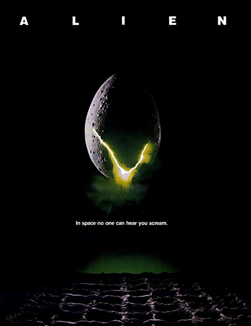 #12. ALIEN is a 1979 science-fiction horror film directed by Ridley Scott, and starring Tom Skerritt, Sigourney Weaver, Veronica Cartwright, Harry Dean Stanton, John Hurt, Ian Holm and Yaphet Kotto. The film's title refers to a highly aggressive extraterrestrial creature that stalks and kills the crew of a spaceship. Dan O'Bannon wrote the screenplay from a story he wrote with Ronald Shusett, drawing influence from previous works of science fiction and horror. The film was produced by Gordon Carroll, David Giler and Walter Hill through their Brandywine Productions and distributed by 20th Century Fox. Giler and Hill made revisions and additions to the script. Shusett was executive producer. The eponymous Alien and its accompanying elements were designed by Swiss surrealist artist H. R. Giger, while concept artists Ron Cobb and Chris Foss designed the human aspects of the film. Alien was the first film produced in the Alien franchise and is the second chronologically, with the 2012 film Prometheus set in an earlier time frame.
Alien received both critical acclaim and box office success, receiving an Academy Award for Best Visual Effects, Saturn Awards for Best Science Fiction Film, Best Direction for Scott, and Best Supporting Actress for Cartwright, and a Hugo Award for Best Dramatic Presentation, along with numerous other award nominations. It has remained highly praised in subsequent decades, being considered one of the greatest films of all time. In 2002 the film was deemed "culturally, historically or aesthetically significant" by the Library of Congress and was selected for preservation in the United States National Film Registry. In 2008, it was ranked as the seventh-best film in the science fiction genre by the American Film Institute, and as the 33rd greatest film of all time by Empire magazine.