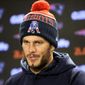 New England Patriots quarterback Tom Brady speaks with reporters during a news conference before an NFL football practice, Tuesday, Oct. 27, 2015, in Foxborough, Mass. The Miami Dolphins are to play the Patriots Thursday, Oct. 29, in Foxborough. (AP Photo/Steven Senne)