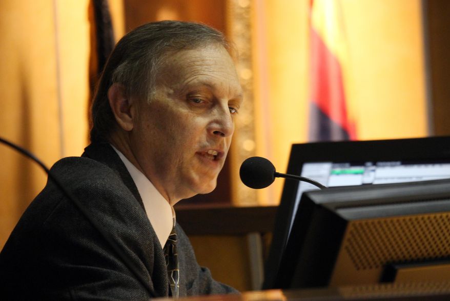 Then-Arizona Senate President Andy Biggs presides over voting in Phoenix, Friday, Oct. 30, 2015. (AP Photo/Bob Christie) ** FILE **