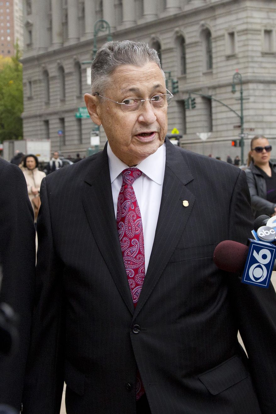 Former New York Assembly Speaker Sheldon Silver arrives for jury selection in his trial, Monday, Nov. 2, 2015 in New York. The consummate operator who influenced nearly every major legislative decision over more than two decades, is on trial accused of taking nearly $4 million in payoffs and kickbacks characterized as attorney referral fees. (AP Photo/Mark Lennihan)