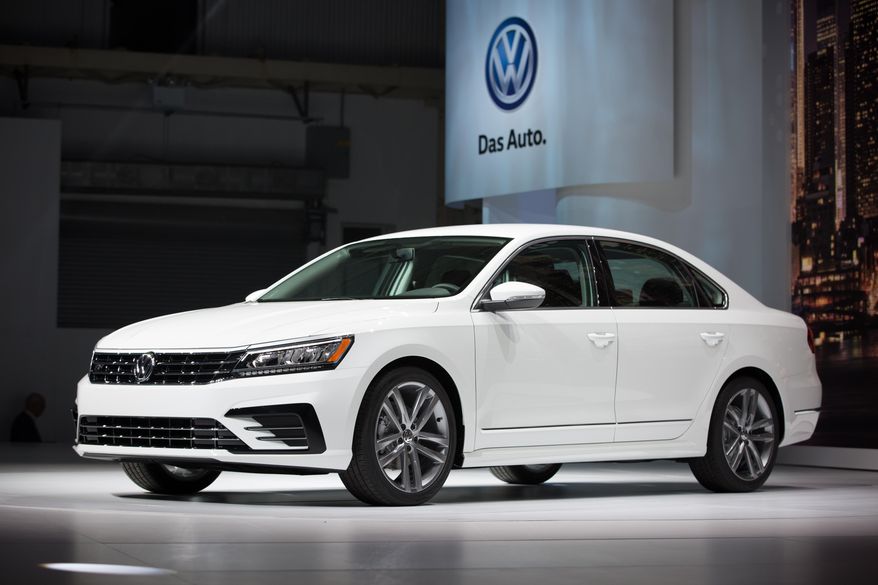The Volkswagen Passat is displayed during a reveal event at the Brooklyn Navy Yard in New York on Sept. 21, 2015. (Associated Press) **FILE**