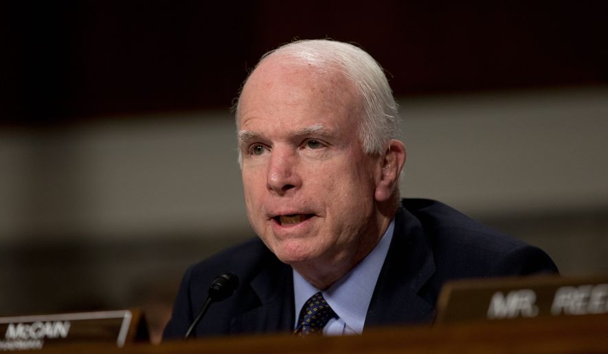 Senate Armed Services Committee Chairman Sen. John McCain, Arizona Republican. (Associated Press) ** FILE **