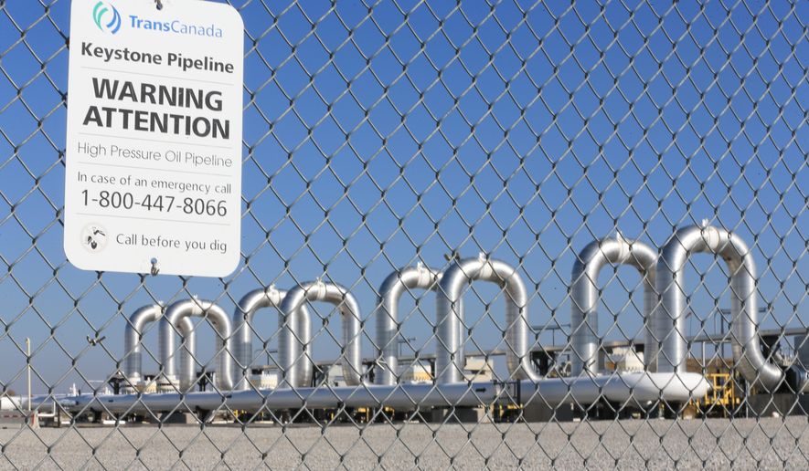 FILE - In this Nov. 3, 2015 file photo, the Keystone Steele City pumping station, into which the planned Keystone XL pipeline is to connect to, is seen in Steele City, Neb. The Obama administration rejected a Canadian energy giant’s application to build the Keystone XL pipeline on Friday, three individuals familiar with the decision said, capping a seven-year saga that devolved into one of the biggest environmental flashpoints of Barack Obama’s presidency. (AP Photo/Nati Harnik, File)