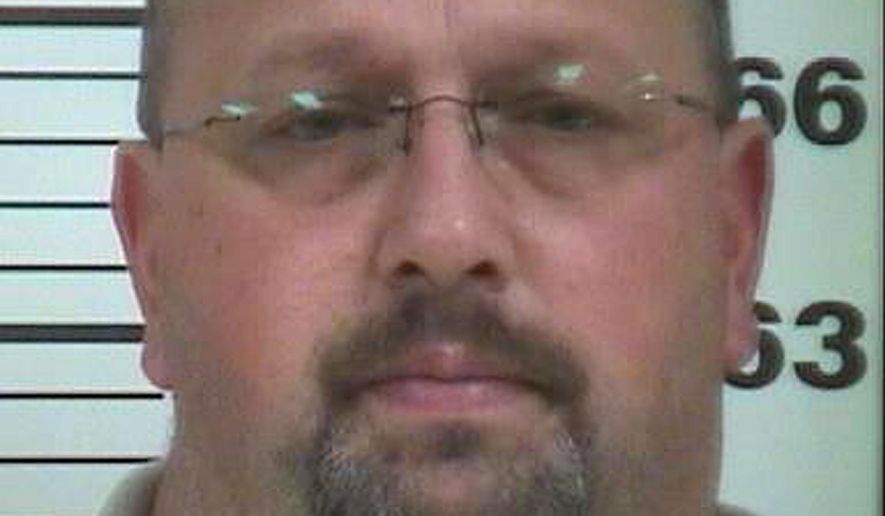 In this undated booking photo released by Platte County, Missouri prosecutor's office, Darren Paden is seen. Platte County prosecuting attorney Eric Zahnd issued a news release last week listing the names and occupations of 16 people in Dearborn who had either written letters or testified on behalf of 52-year-old Darren Paden, who was sentenced Oct. 30 to 50 years in prison for statutory sodomy. Paden’s defense attorney says Zahnd’s actions against those who wrote letters will have a chilling effect on others who want to vouch for a friend or family member who commits a crime. (Platte County Prosecutor's Office via AP)