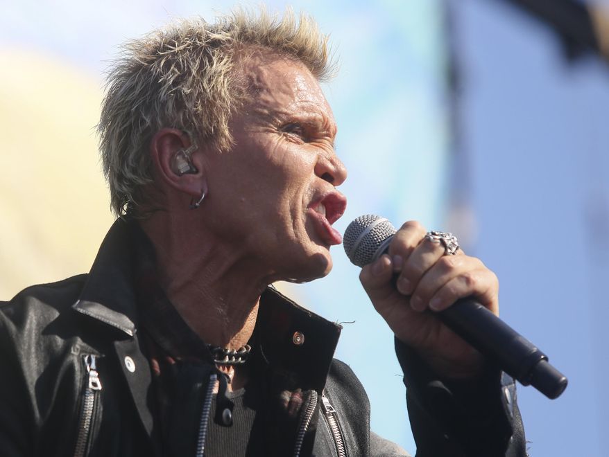 FILE - This Oct. 2, 2015 file photo Billy Idol performs at the Austin City Limits Music Festival in Zilker Park in Austin, Texas. Idol, announced Monday, Nov. 9, a new Las Vegas residency with 12 dates in March and May 2016. It will be at the House of Blues venue inside the Mandalay Bay casino-hotel. (Photo by Jack Plunkett/Invision/AP,File)