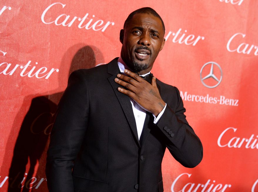 FILE- In this Jan. 4, 2014 file photo, Idris Elba arrives at the Palm Springs International Film Festival Awards Gala in Palm Springs, Calif. Whether actor Daniel Craig will bow out after the James Bond film “Spectre” or commit to another, his reign is nearly finished and everyone’s wondering just who will step into those bespoke suits. As far as popular, fan-driven casting theories go, the one that suggests Elba for the next Bond seemed harmless. But Bond author Anthony Horowitz’s comment about how Elba was “too street” to play 007 shone a light on a pervasive undercurrent of Internet fandom. (Photo by Jordan Strauss/Invision/AP, File)