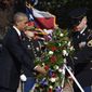 President Obama laid a wreath at the Tomb of the Unknowns at Arlington National Cemetery on Wednesday as part of Veterans Day ceremonies. (Associated Press)