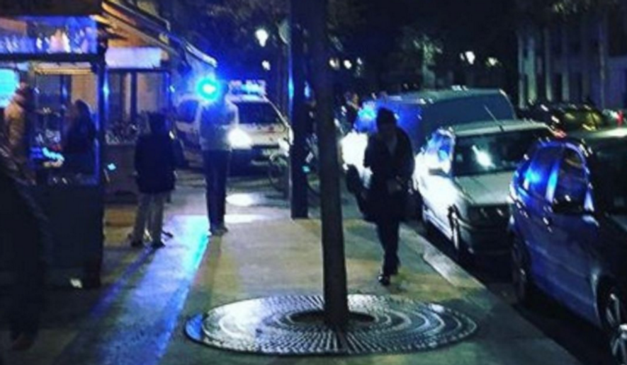 An image posted on social media from outside the Paris restaurant where a shooting occurred.
