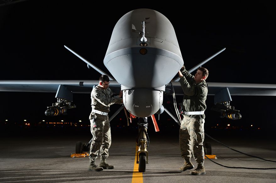 The U.S. Air Force proposed the MQ-9 Reaper system in response to the Department of Defense directive to support initiatives of overseas contingency operations. It is larger and more powerful than the MQ-1 Predator, and is designed to execute time-sensitive targets with persistence and precision, and destroy or disable those targets. The &quot;M&quot; is the DOD designation for multi-role, and &quot;Q&quot; means remotely piloted aircraft system. The &quot;9&quot; indicates it is the ninth in the series of remotely piloted aircraft systems.