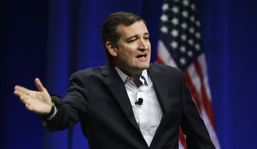Sen. Ted Cruz, R-Texas, addresses the Sunshine Summit in Orlando, Fla., in this Nov. 13, 2015, file photo. (AP Photo/John Raoux) ** FILE **