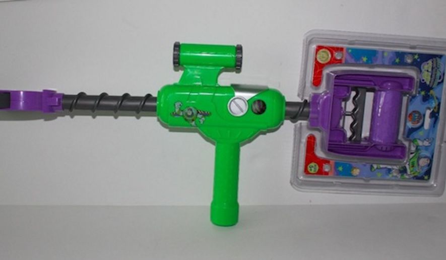 TSA agents at Fort Lauderdale confiscated a 5-year-old&#39;s Buzz Lightyear &quot;Flip Grip&quot; toy because it looked too much like a weapon. (Image: Ebay)