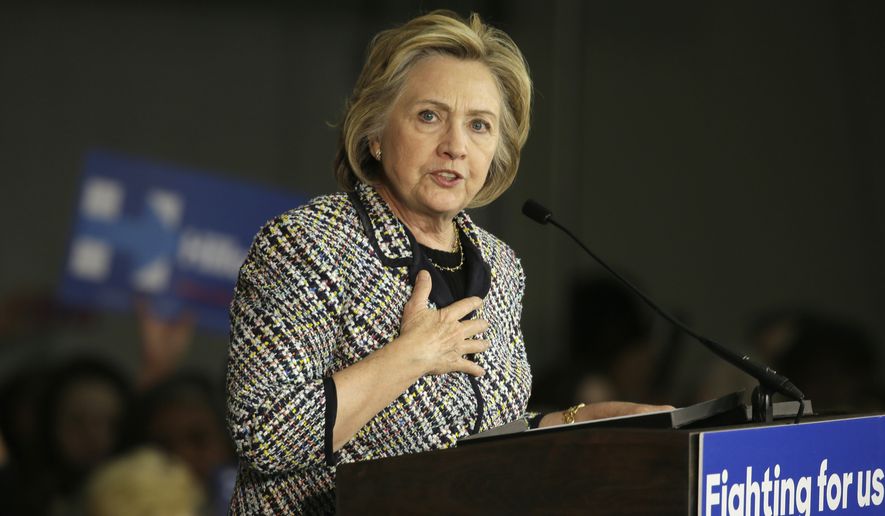 Democratic presidential candidate Hillary Rodham Clinton speaks at a campaign event at Mountain View Community College, Tuesday, Nov. 17, 2015, in Dallas. (AP Photo/LM Otero)