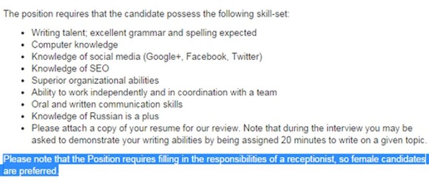 Vestra Inet, a Canadian web design company whose job posting for an SEO specialist went viral this week, has apologized for its wording that many on social media deemed sexist. (LinkedIn via @misslau)