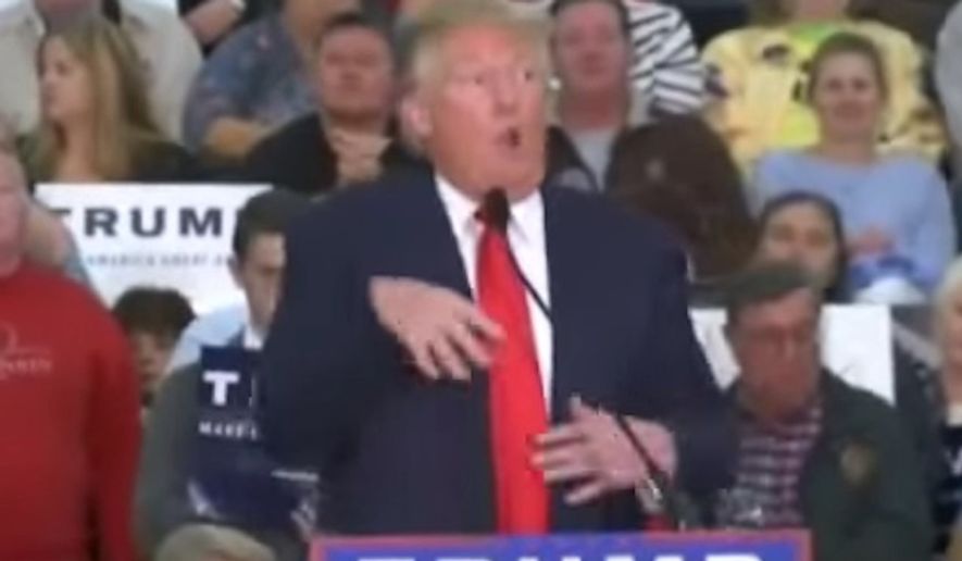 Donald Trump denies mocking a New York Times reporter&#39;s disability during a campaign speech Tuesday night, saying he&#39;s never seen the reporter before and has no knowledge of his physical appearance. (YouTube/@News Universe)