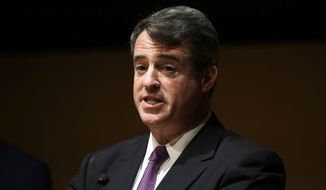 Doug Gansler, a former attorney general of Maryland, speaks during a news conference Tuesday, Dec. 1, 2015, at the National Constitution Center in Philadelphia. Pennsylvania Attorney General Kathleen Kane announced Tuesday that she&#x27;s hired Gansler to look into what she calls &quot;racist, misogynistic, homophobic and religiously offensive&quot; emails. He will lead a team to investigate the exchange of pornography and other objectionable content in emails by Pennsylvania prosecutors, judges and others on state-owned computers. (AP Photo/Matt Rourke)