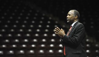 Republican presidential candidate, Dr. Ben Carson speaks during a town hall meeting at Winthrop University, Wednesday, Dec. 2, 2015, in Rock Hill, S.C. (AP Photo/Rainier Ehrhardt)