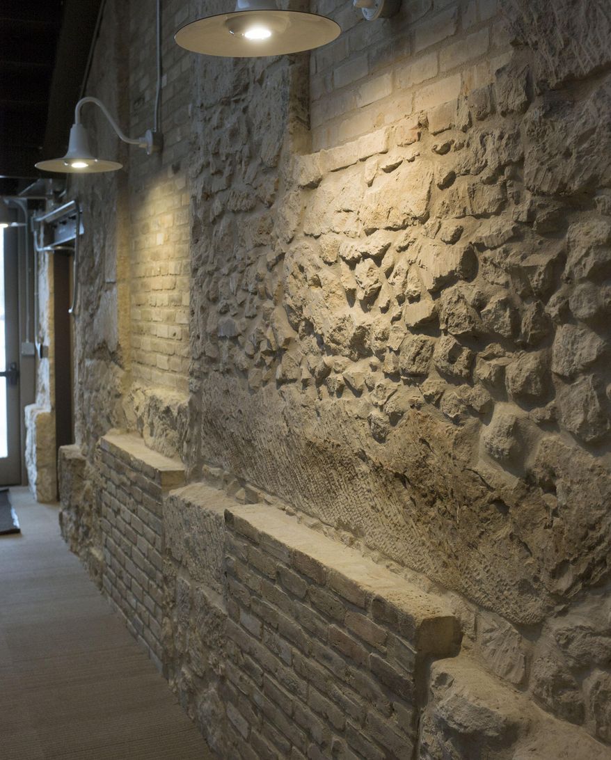 This photo taken on Monday, Nov. 30, 2015, shows detail of the newly-renovated Plaza de Armas building, in San Antonio. (Darren Abate/The San Antonio Express-News via AP) RUMBO DE SAN ANTONIO OUT; NO SALES; MANDATORY CREDIT