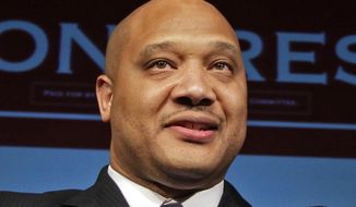 Rep. Andre Carson, D-Ind., speaks in Indianapolis in this Nov. 6, 2012, file photo. (AP Photo/Michael Conroy, File)