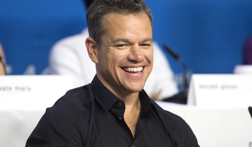 FILE - In this Sept. 11, 2015 file photo, actor Matt Damon laughs during a press conference promoting the film &amp;quot;The Martian&amp;quot; during the 2015 Toronto International Film Festival in Toronto. Damon has been selected to deliver the university’s 2016 commencement address. MIT announced Thursday, Dec. 10, that the Academy Award-winning actor, filmmaker, social activist and Cambridge native will address graduates on June 3.  (Darren Calabrese/The Canadian Press via AP, File)