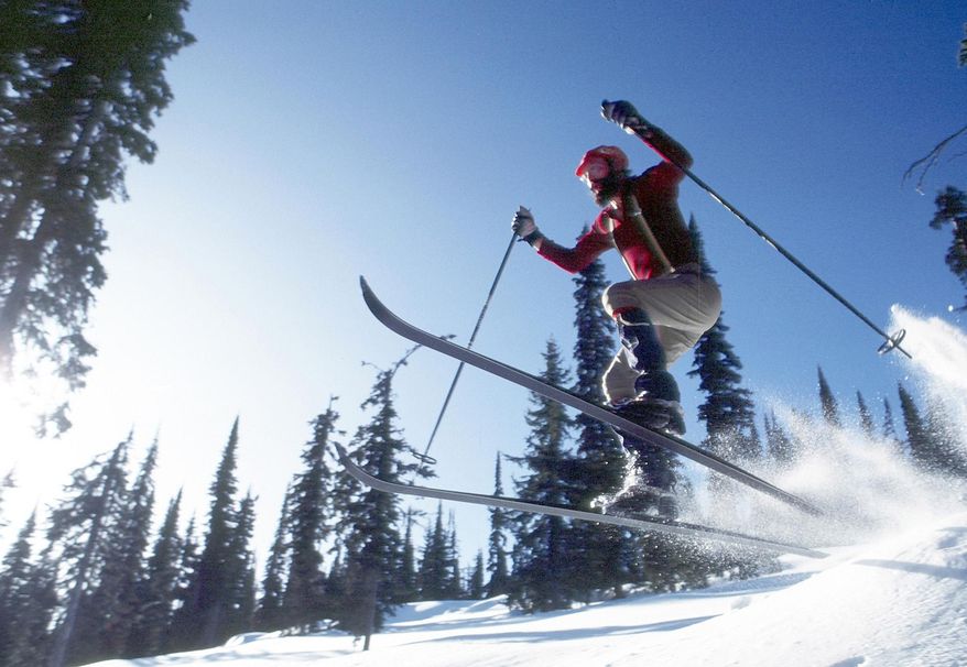 In this 1979 photo, Steve Nolan shows his technique during a Spokane Mountaineers backcountry skiing clinic in Stagleap Provincial Park in British Columbia. The outdoors club was founded by five hikers on Sept. 19, 1915. (Rich Landers/The Spokesman-Review via AP) COEUR D'ALENE PRESS OUT; MANDATORY CREDIT