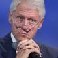 Former President Bill Clinton pauses at the Clinton Global Initiative in New York on Sept. 27, 2015. (Associated Press) **FILE**
