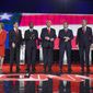Republican presidential candidates, from left, John Kasich, Carly Fiorina, Marco Rubio, Ben Carson, Donald Trump, Ted Cruz, Jeb Bush, Chris Christie, and Rand Paul take the stage during the CNN Republican presidential debate at the Venetian Hotel &amp; Casino on Tuesday, Dec. 15, 2015, in Las Vegas. (AP Photo/Mark J. Terrill)