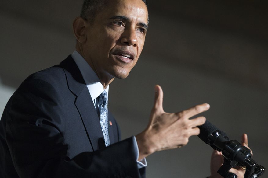 President Barack Obama speaks during a naturalization ceremony at the National Archives in Washington, Tuesday, Dec. 15, 2015. The president described immigration as the nation's oldest tradition and part of what makes the country exceptional, as he sought to draw a contrast between those who want to seal the borders and those seeking to escape hardships and persecution. (AP Photo/Evan Vucci)