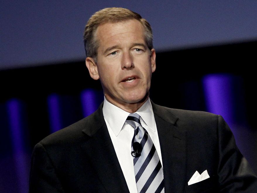 FILE - In this Oct. 26, 2010 file photo, Brian Williams, then anchor and managing editor of &amp;quot;NBC Nightly News,&amp;quot; speaks at the Women&#x27;s Conference in Long Beach, Calif. A threat of violence against Los Angeles schools brought Williams back on-air for NBC News. In his first appearance since losing his anchor job, Williams handled a NBC News special report Tuesday, Dec. 15, 2015, on the closure of LA public schools. (AP Photo/Matt Sayles, File)