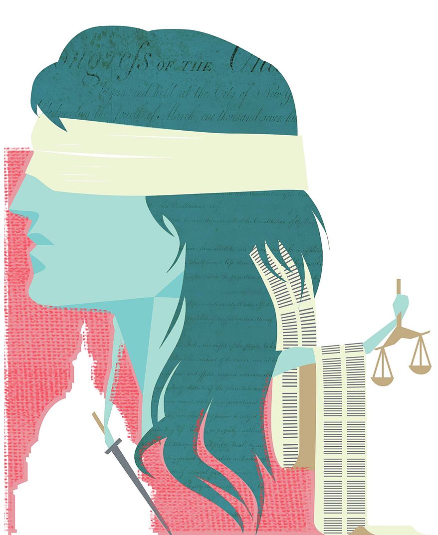 Illustration on government lists and constitutional rights by Linas Garsys/The Washington Times