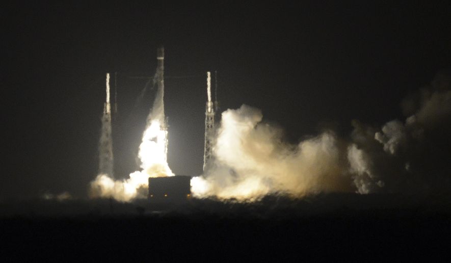 The SpaceX Falcon 9 rocket lifts off at Cape Canaveral Air Force Station, Monday, Dec. 21, 2015. The rocket, carrying 11 communications satellites for Orbcomm, Inc., is the first launch of the rocket since a failed mission to the International Space Station in June. (Craig Bailey/Florida Today via AP) ** FILE **