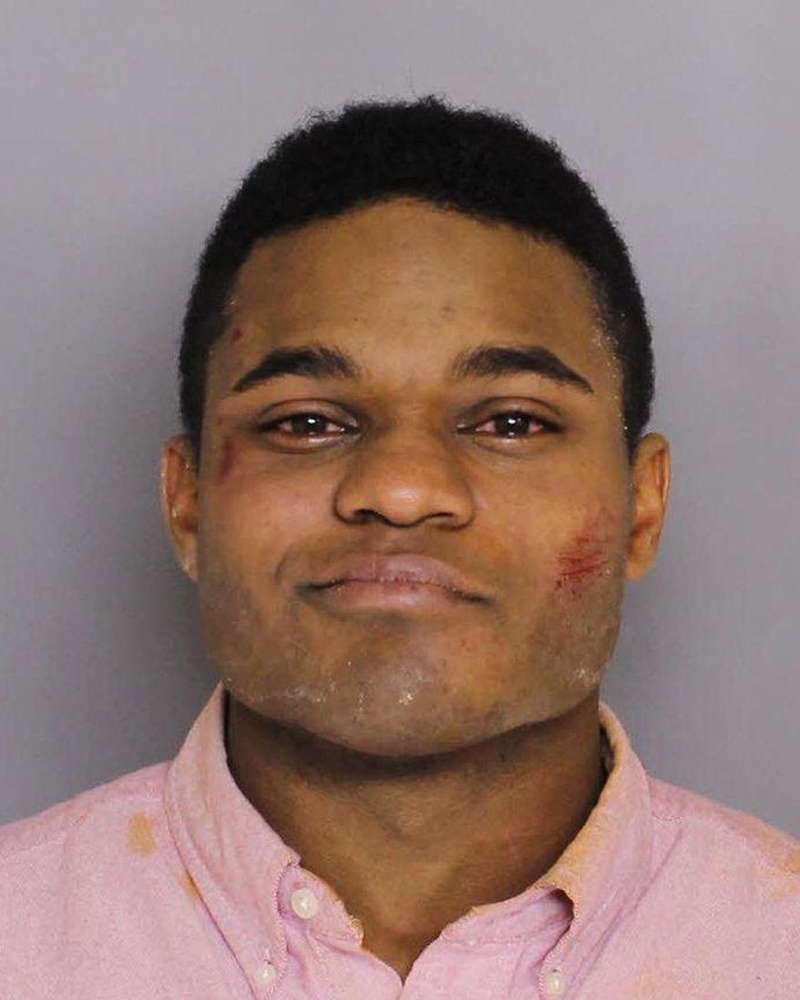 This undated photo released by Baltimore County Police shows Zachary Blumenstein. Police in Maryland said in a statement Tuesday, Dec. 22, 2015, an officer who punched Blumenstein, 19, as he was being arrested outside a bar is being moved to administrative duties. Blumenstein was charged with resisting arrest, disorderly conduct and other offenses. (Baltimore County Police via AP)