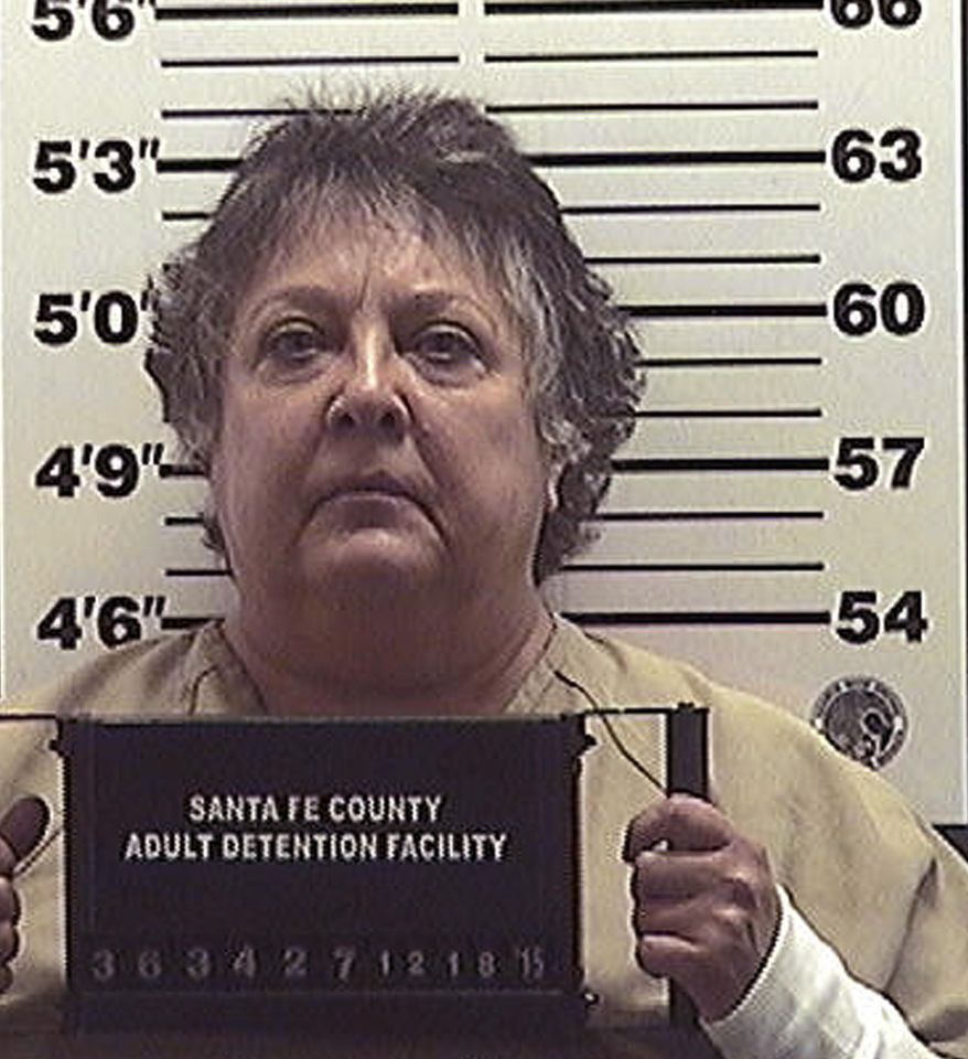 FILE - This Dec. 18, 2015 file photo provided by the Santa Fe County Jail shows former New Mexico Secretary of State Dianna Duran. Duran checked into a county jail to serve a 30-day sentence as partial punishment for siphoning money from her election account to fuel a gambling addiction. (Santa Fe County Jail via AP, File)