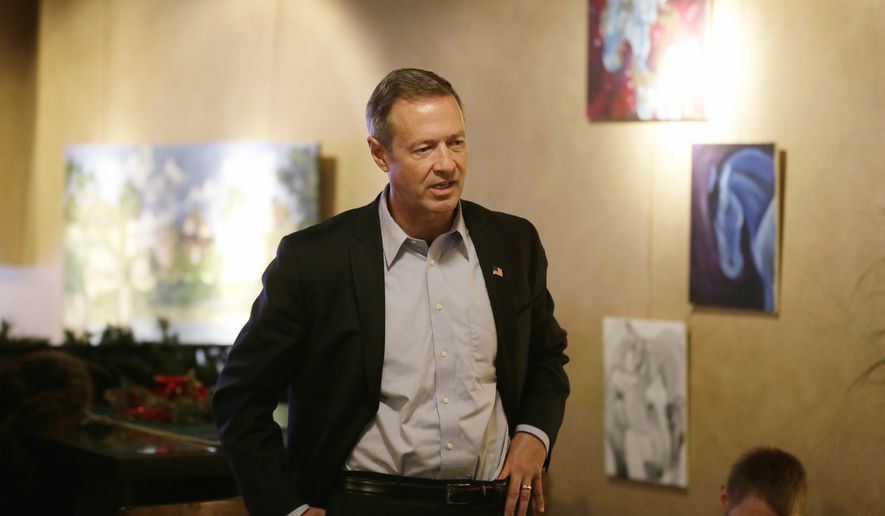 Democratic presidential candidate, former Maryland Gov. Martin O&#39;Malley speaks during the Hardin County New Leadership Forum, Monday, Dec. 28, 2015, in Iowa Falls, Iowa. (AP Photo/Charlie Neibergall) ** FILE **