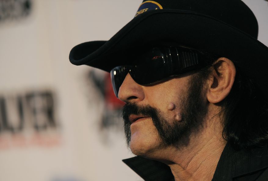 FILE - This April 8, 2010 file photo shows Lemmy Kilmister, of Motorhead, arriving at the second annual Revolver Golden Gods Awards in Los Angeles. Ian "Lemmy" Kilmister, the Motorhead frontman whose outsized persona made him a hero for generations of hard-rockers and metal-heads, has died on Monday, Dec. 28, 2015. (AP Photo/Chris Pizzello, file)
