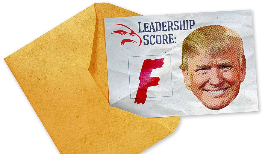 Trump Leadership Report Card Illustration by Greg Groesch/The Washington Times