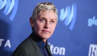 Ellen DeGeneres arrives at the 26th Annual GLAAD Media Awards held at the Beverly Hilton Hotel, in Beverly Hills, Calif., in this March 21, 2015, file photo. DeGeneres is receiving a humanitarian award, and St. Jude Children’s Research Hospital is reaping the benefits. Producers of the People’s Choice Awards announced Monday, Jan. 4, 2016, that DeGeneres will be recognized as the Favorite Humanitarian at the Wednesday, Jan. 6, ceremony.  (Photo by Richard Shotwell/Invision/AP, File)