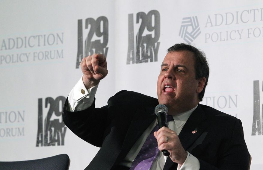 Republican presidential candidate, New Jersey Gov. Chris Christie speaks at the New Hampshire Forum on Addiction and the Heroin Epidemic at Southern New Hampshire University, Tuesday, Jan. 5, 2016, in Manchester, N.H. (AP Photo/Mary Schwalm)
