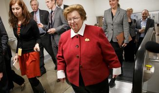 Union officials say Sen. Barbara A. Mikulski, Maryland Democrat, betrayed working-class Americans by championing a move that potentially quadruples the number of nonagricultural guest workers. (Associated Press)