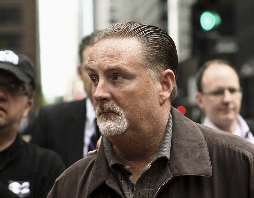 In this May 14, 2014 photo, former Chicago transportation official John Bills leaves the federal building in Chicago after being arrested for allegedly taking cash and gifts to steer more than $100 million to Phoenix-based Redflex Traffic Systems Inc. Jury selection is scheduled to begin Monday, Jan. 11, 2016, in Bills’ bribery trial. (Kevin Tanaka/Chicago Sun-Times via AP) CHICAGO TRIBUNE OUT, MANDATORY CREDIT, MAGS OUT, NO SALES