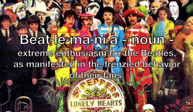 Beat路le路ma路ni路a - noun - extreme enthusiasm for the Beatles, as manifested in the frenzied behavior of their fans.
