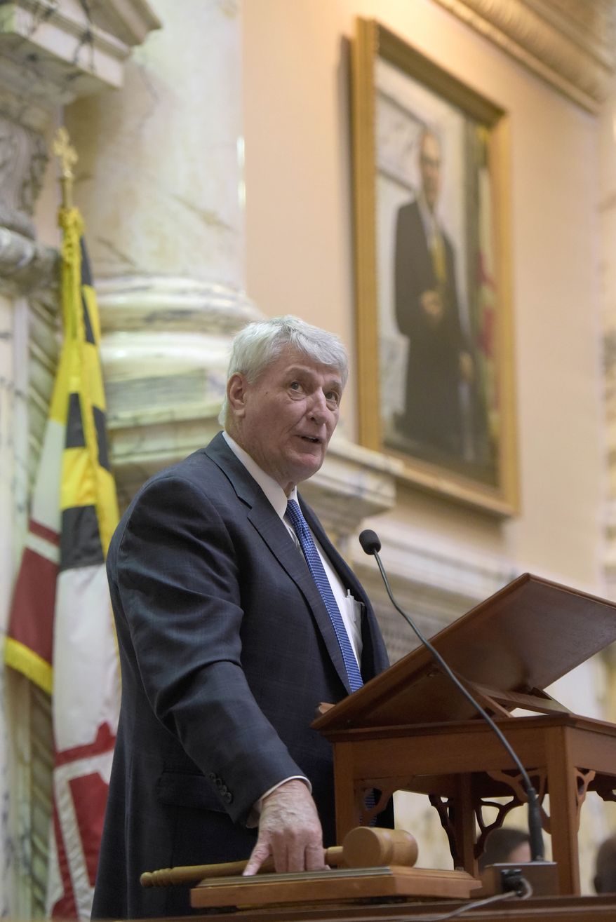 Maryland House Speaker Michael E. Busch addresses lawmakers before the start of their annual 90-day legislative session. He said college affordability is on the Democratic agenda. (Associated Press)