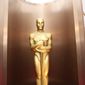 In this March 2, 2014 file photo, an Oscar statue is displayed at the Oscars at the Dolby Theatre in Los Angeles.  The 88th Academy Awards nominations will be announced on Thursday, Jan. 14, 2016, at 5:30 a.m. PST in the Academy&#39;s Samuel Goldwyn Theater in Beverly Hills, Calif. The Oscars will be presented on Feb. 28, 2016, in Los Angeles. (Photo by Matt Sayles/Invision/AP, File)