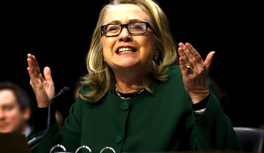 A topic big broadcasters still avoid: Hillary Clinton&#x27;s role in the Benghazi terror attacks. She is seen here testifying before the U.S.  Senate in 2013. (AP Photo)
