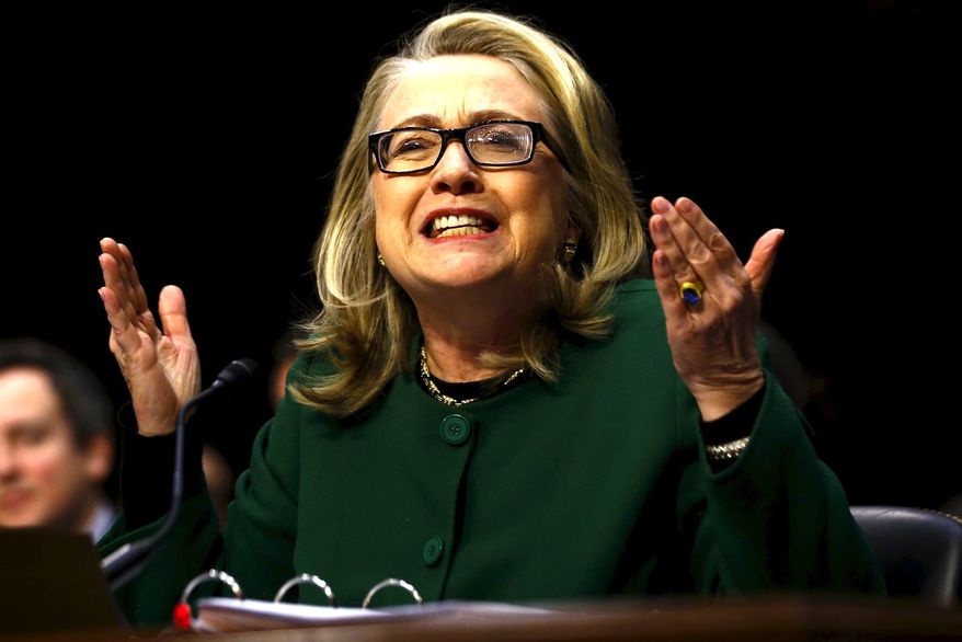 A topic big broadcasters still avoid: Hillary Clinton&#x27;s role in the Benghazi terror attacks. She is seen here testifying before the U.S.  Senate in 2013. (AP Photo)